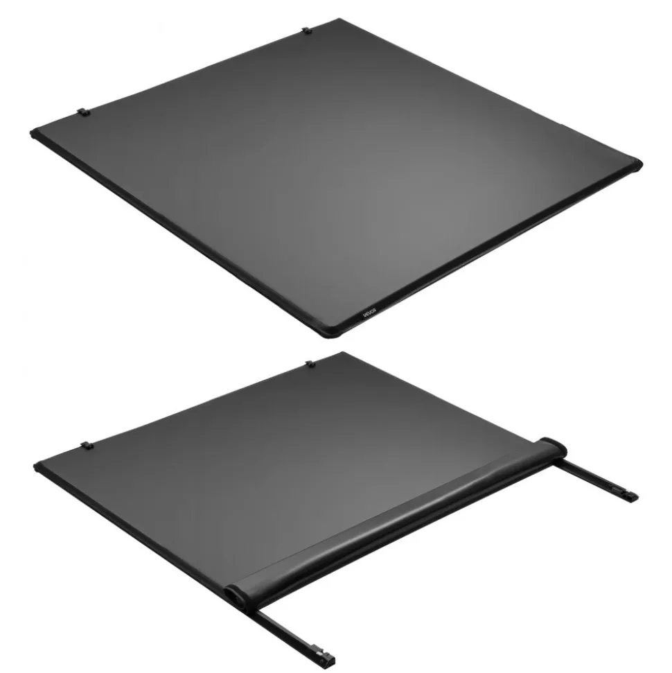 VEVOR Soft Roll-Up Truck Bed Tonneau Cover, Compatible with 2015-2026 Chevy Colorado/GMC Canyon CREW SHOR, Fits 5.2 ft (5 ft 2 in/62 in) Bed, PVC Tonneau Cover with Three Aluminum Alloy Support Bars