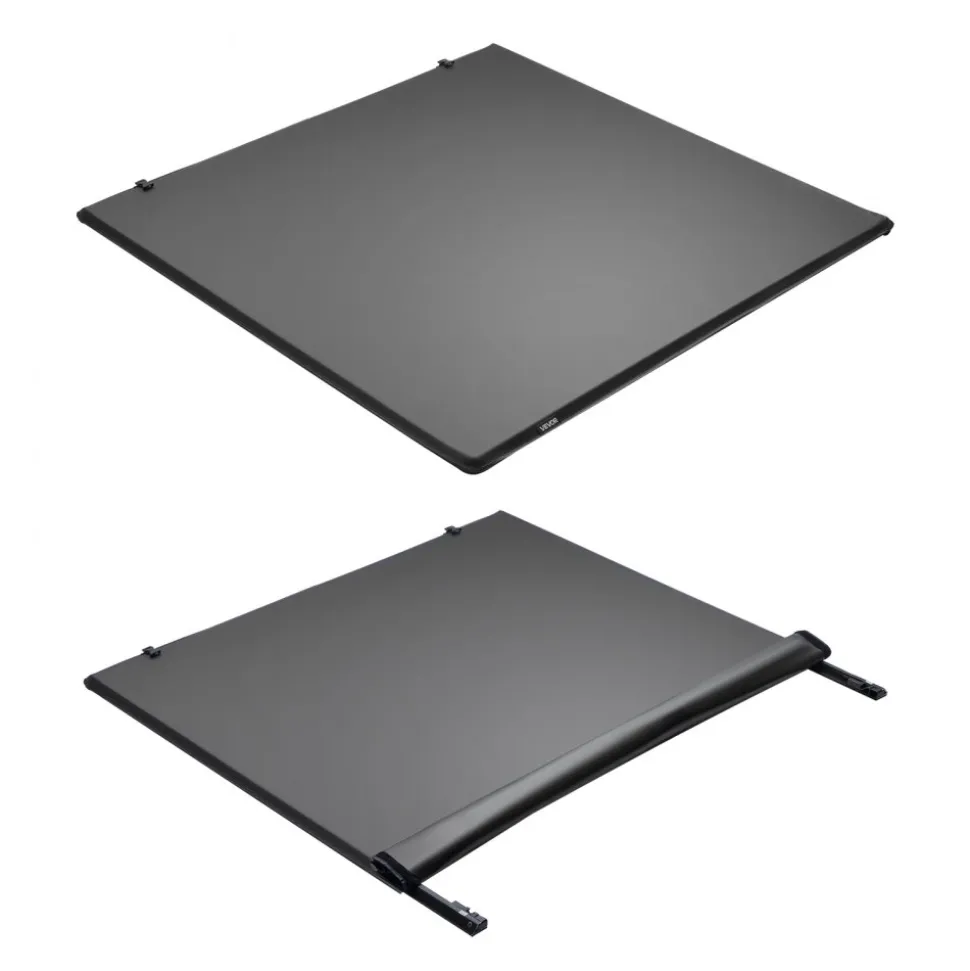 VEVOR Soft Roll-Up Truck Bed Tonneau Cover, Compatible with 2024-2026 Toyota Tacoma (Excl. Trail Edition) with Deck Rail System, Fits 5 ft (60 in) Bed, PVC Tonneau Cover with Three Aluminum Alloy Bars