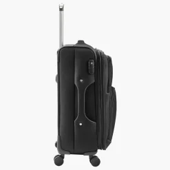 VEVOR Softside Expandable Luggage with Spinner Wheels, 24-Inch Softside Checked Medium Luggage, Lightweight Checked Suitcase with Expandable Zippered Pocket and TSA Lock, Black