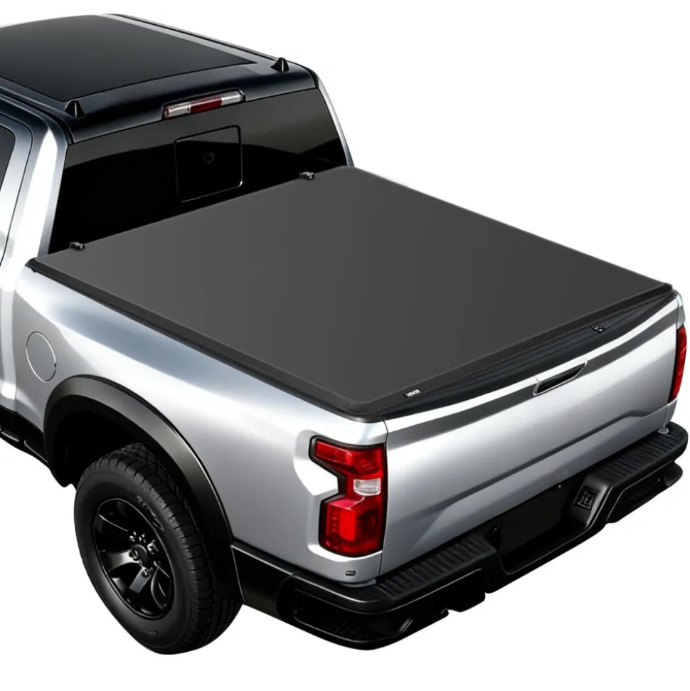 VEVOR Soft Tri-Fold Truck Bed Tonneau Cover, Compatible with 2009-2026 Dodge Ram 1500 (Incl. Classic & New) 5.7 ft (67.4 in) Bed, Fleetside Without Rambox, Split Tailgate, and Track System, Waterproof