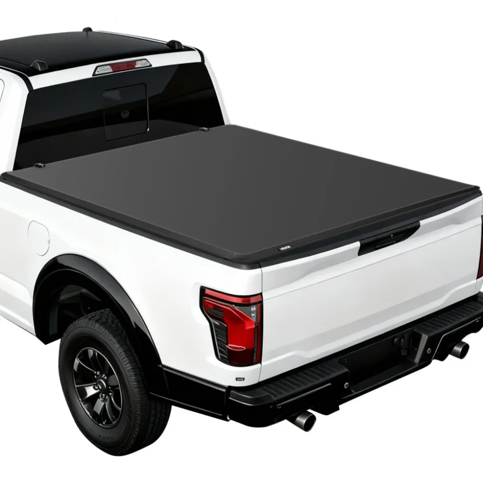 VEVOR Soft Tri-Fold Truck Bed Tonneau Cover, Compatible with 2015-2026 Ford F-150 5.5 ft (67.1 in) Bed, Waterproof Soft Folding Truck Tonneau Cover with 3-Layer PVC and Aluminum Alloy Support Bar