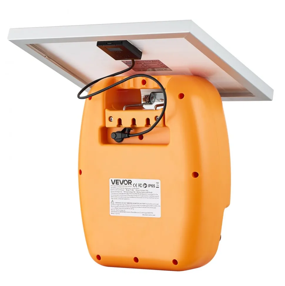 VEVOR Solar Fence Charger, 1J 10kV Solar Powered Fence Charger, 1.86 Miles Range, Electric Fence Energizer Kit, Keep Out Predators, 3 Days Runtime, for Livestock, Poultry, Garden Protection