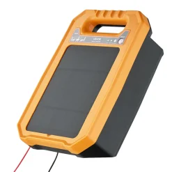 VEVOR Solar Fence Charger, 0.3J 8 kV Solar Powered Fence Charger, 1.86 Miles Range, Weather-Resistant Electric Fence Energizer Kit, 7 Days Runtime, for Livestock, Poultry, Garden Protection