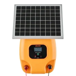 VEVOR Solar Fence Charger,  0.6J 8kV Solar Powered Fence Charger, 1.86 Miles Range, Electric Fence Energizer Kit, Keep Out Predators, 4-5 Days Runtime, for Livestock, Poultry, Garden Protection
