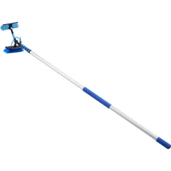 VEVOR Solar Panel Cleaning Kit, 15 ft, Water Fed Pole Kit with Cleaning Brush, Squeegee, Soap Dispenser, Extendable Aluminum Telescopic Pole, 180° Rotatable Brush Head, for Roof Mounted Solar Panels