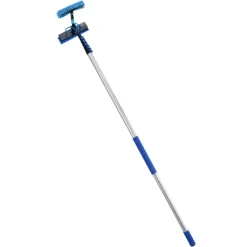 VEVOR Solar Panel Cleaning Kit, 15 ft, Water Fed Pole Kit with Cleaning Brush, Squeegee, Soap Dispenser, Extendable Aluminum Telescopic Pole, 180° Rotatable Brush Head, for Roof Mounted Solar Panels