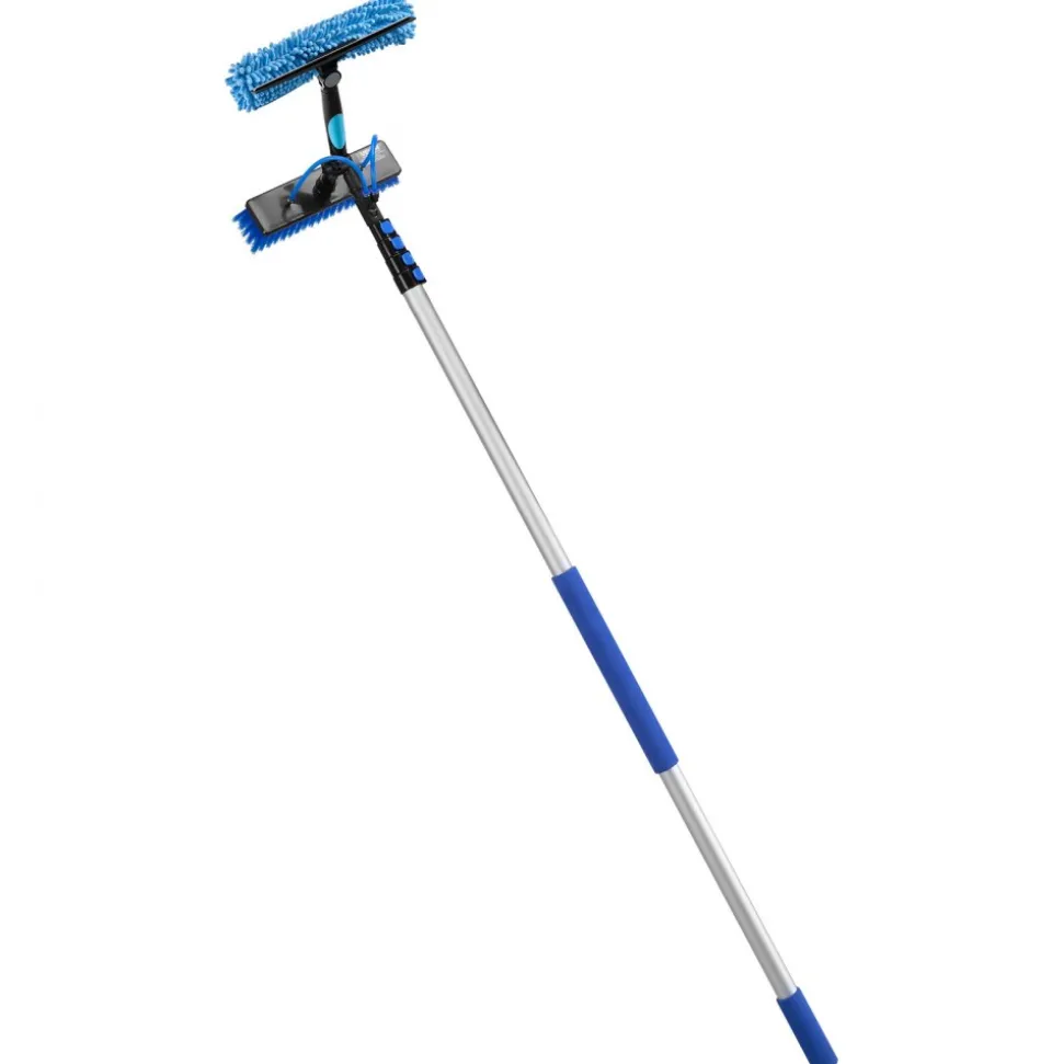 VEVOR Solar Panel Cleaning Kit, 39 ft, Water Fed Pole Kit with Cleaning Brush, Soap Dispenser, Extendable Aluminum Telescopic Pole, 180° Rotatable Brush Head, for Roof Mounted Solar Panels, Windows