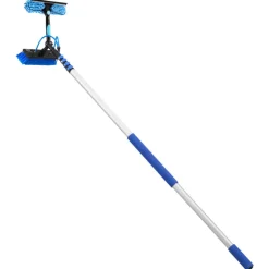 VEVOR Solar Panel Cleaning Kit, 39 ft, Water Fed Pole Kit with Cleaning Brush, Soap Dispenser, Extendable Aluminum Telescopic Pole, 180° Rotatable Brush Head, for Roof Mounted Solar Panels, Windows
