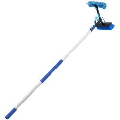 VEVOR Solar Panel Cleaning Kit, 20 ft, Water Fed Pole Kit with Cleaning Brush, Soap Dispenser, Extendable Aluminum Telescopic Pole, 180° Rotatable Brush Head, for Roof Mounted Solar Panels, Windows