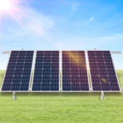 VEVOR Solar Panel Mounting Brackets, 30°-60° Adjustable Multi-Pieces Solar Panel Brackets for 1-4PCS Solar Panels, Carbon Steel Ground Mount Solar Panel Stand for Farms, RVs, Boats, Off-Grid System