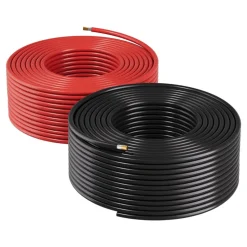 VEVOR Solar Panel Wire, 100 ft Black + 100 ft Red Kit, 10 AWG (6 mm²) Solar Panel Extension Cable, PV Tinned Copper Wire, for Outdoor Home Off-Grid Photovoltaic Systems Automotive RV Boat Marine, IP67