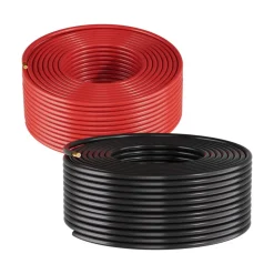 VEVOR Solar Panel Wire, 100 ft Black + 100 ft Red Kit, 10 AWG (6 mm²) Solar Panel Extension Cable, PV Tinned Copper Wire, for Outdoor Home Off-Grid Photovoltaic Systems Automotive RV Boat Marine, IP67