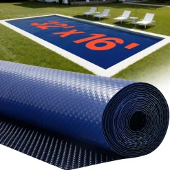 VEVOR Solar Pool Cover, 32 x 16 ft Pool Bubble Cover, 16 Mil Pools Solar Blanket with Dual Heat-Locking Air Layer for Pools, Daytime Heat Absorption, Nighttime Heat Retention, Blue & Silver, Cuttable