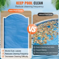 VEVOR Solar Pool Cover, 24 x 12 ft Rectangle Solar Blanket for Pools, Inground Above Ground Swimming Pool Solar Cover, 12 mil Solar Covers Blue