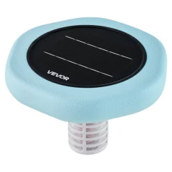 VEVOR Solar Pool Ionizer, Hexagon Copper Pool Ionizer Up to 45000 Gal, Floating Automatic Water Cleaner and Purifier, Chlorine Free Water, with Copper Anode, Spring, Brush and Filter for Pools & Spas