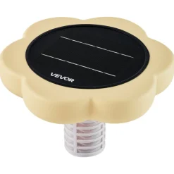 VEVOR Solar Pool Ionizer, Petal Copper Pool Ionizer Up to 45000 Gal, Floating Automatic Water Cleaner and Purifier, Chlorine Free Water, with Copper Anode, Spring, Brush and Filter for Pools & Spas