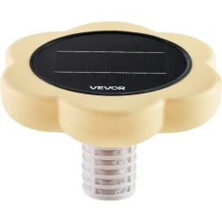 VEVOR Solar Pool Ionizer, Petal Copper Pool Ionizer Up to 45000 Gal, Floating Automatic Water Cleaner and Purifier, Chlorine Free Water, with Copper Anode, Spring, Brush and Filter for Pools & Spas