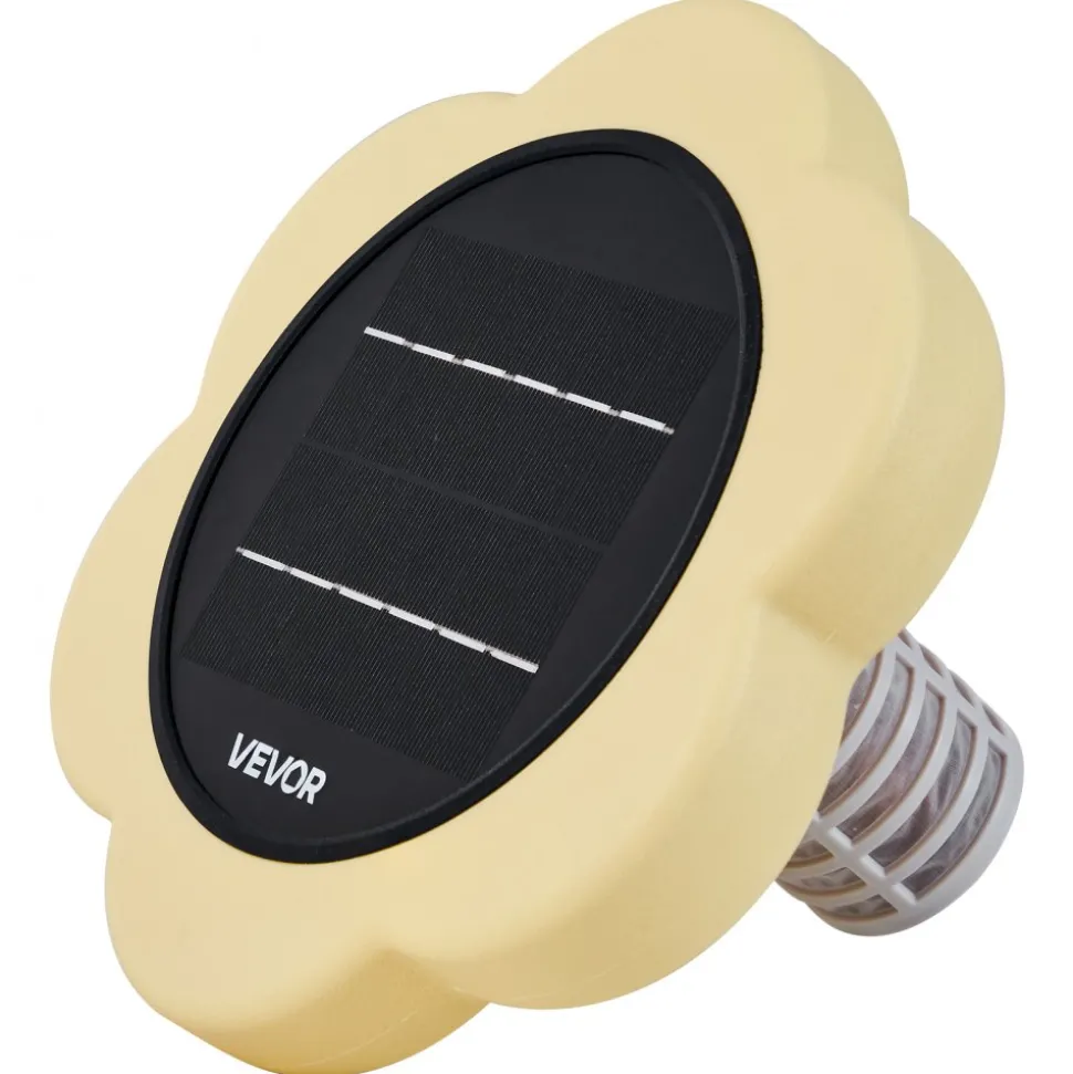VEVOR Solar Pool Ionizer, Petal Copper Pool Ionizer Up to 45000 Gal, Floating Automatic Water Cleaner and Purifier, Chlorine Free Water, with Copper Anode, Spring, Brush and Filter for Pools & Spas