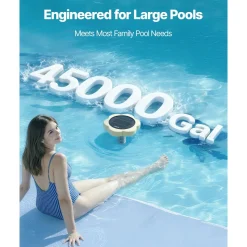 VEVOR Solar Pool Ionizer, Petal Copper Pool Ionizer Up to 45000 Gal, Floating Automatic Water Cleaner and Purifier, Chlorine Free Water, with Copper Anode, Spring, Brush and Filter for Pools & Spas