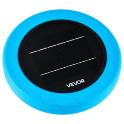 VEVOR Solar Pool Ionizer, Round Copper Pool Ionizer Up to 45000 Gal, Floating Automatic Water Cleaner and Purifier, Chlorine Free Water, with Copper Anode, Spring, Brush and Filter for Pools & Spas