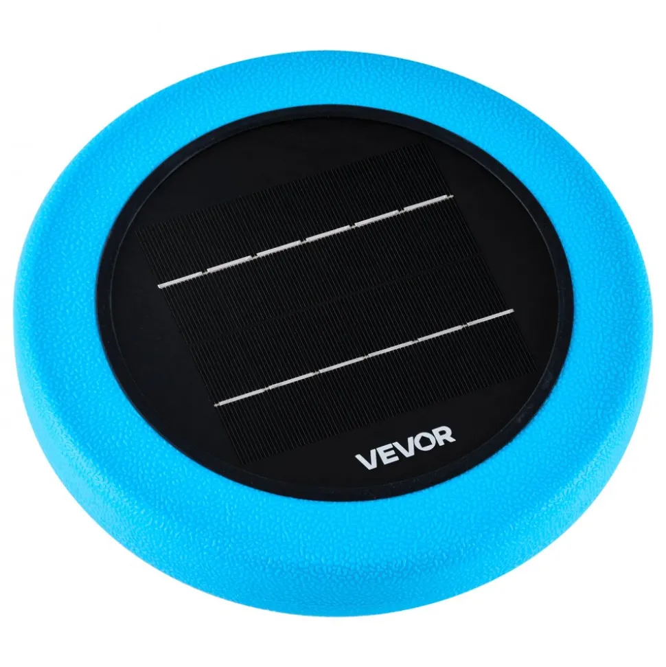 VEVOR Solar Pool Ionizer, Round Copper Pool Ionizer Up to 45000 Gal, Floating Automatic Water Cleaner and Purifier, Chlorine Free Water, with Copper Anode, Spring, Brush and Filter for Pools & Spas