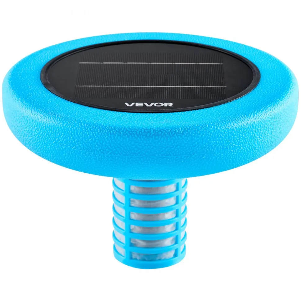 VEVOR Solar Pool Ionizer, Round Copper Pool Ionizer Up to 45000 Gal, Floating Automatic Water Cleaner and Purifier, Chlorine Free Water, with Copper Anode, Spring, Brush and Filter for Pools & Spas