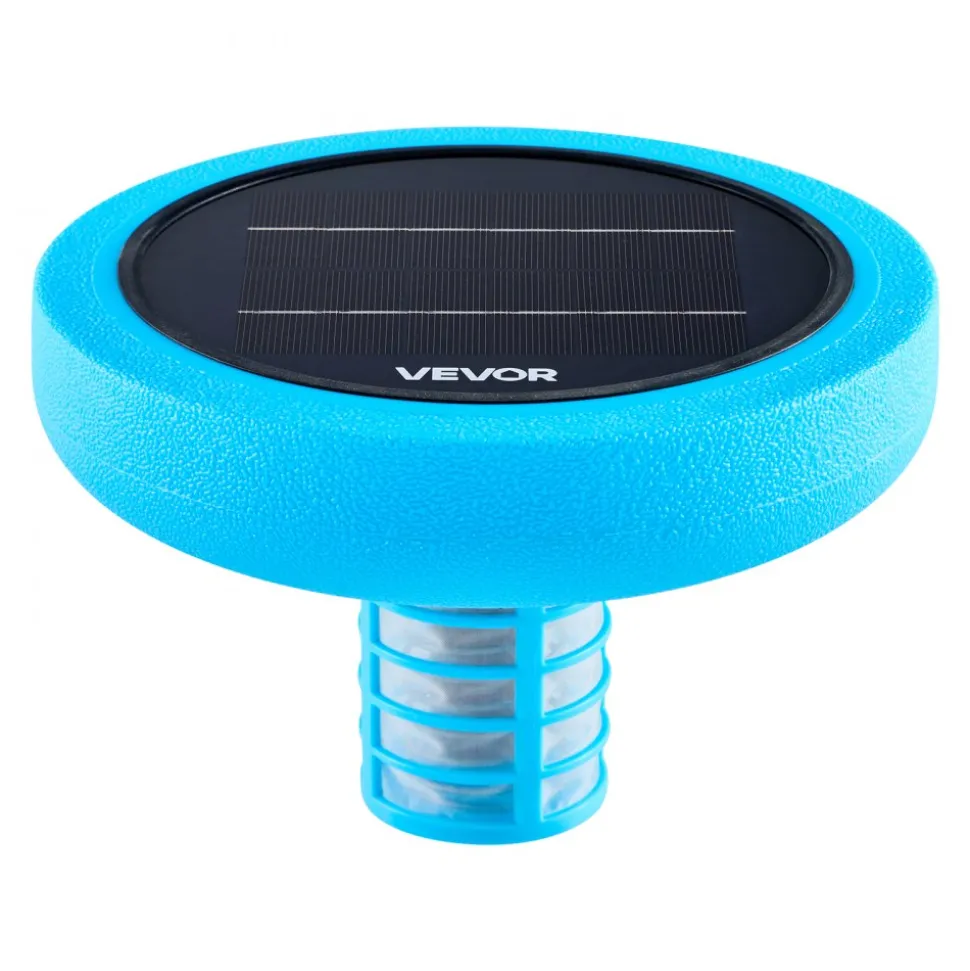 VEVOR Solar Pool Ionizer, Round Copper Pool Ionizer Up to 35000 Gal, Floating Automatic Water Cleaner and Purifier, Chlorine Free Water, with Copper Anode, Spring, Brush and Filter for Pools & Spas