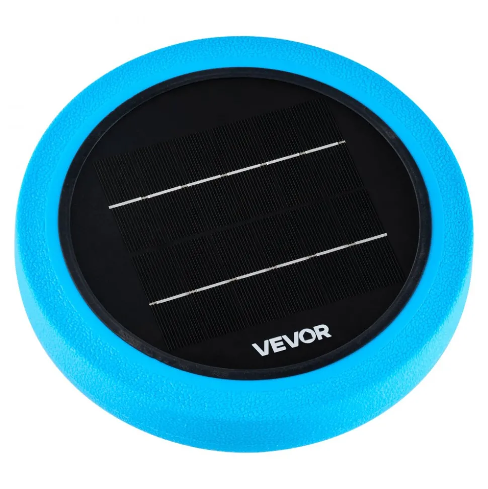 VEVOR Solar Pool Ionizer, Round Copper Pool Ionizer Up to 35000 Gal, Floating Automatic Water Cleaner and Purifier, Chlorine Free Water, with Copper Anode, Spring, Brush and Filter for Pools & Spas