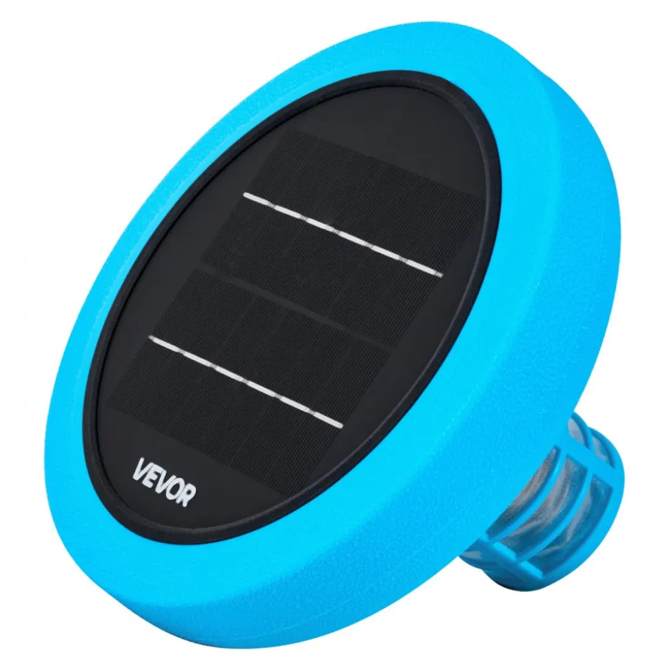 VEVOR Solar Pool Ionizer, Round Copper Pool Ionizer Up to 35000 Gal, Floating Automatic Water Cleaner and Purifier, Chlorine Free Water, with Copper Anode, Spring, Brush and Filter for Pools & Spas
