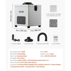 VEVOR Solder Fume Extractor, 3-Stage Filtration Soldering Smoke Absorber with 180 m³/h Strong Suction & 3-Level Airflow, Compact Desktop Brushless Smoke Extractor for Soldering DIY Welding