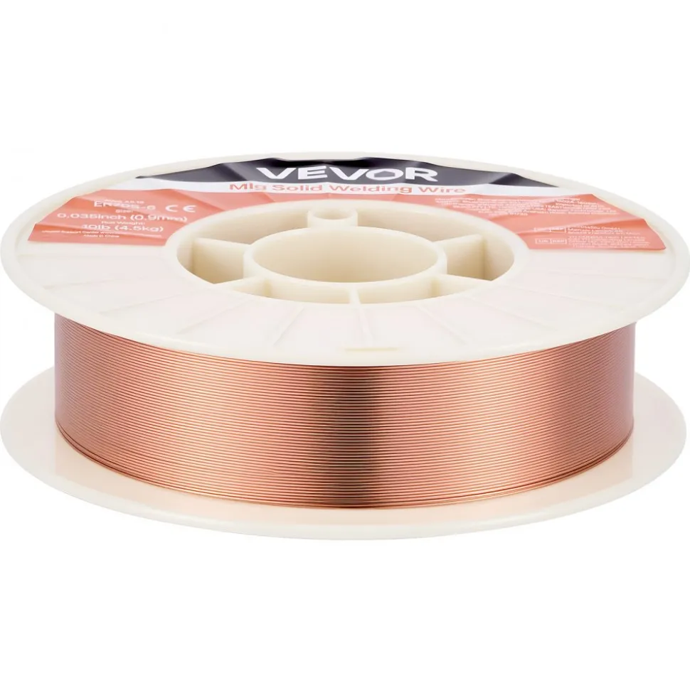VEVOR Solid MIG Welding Wire, ER70S-6 0.035-inch 10 LBS, Low Spatter Mild Steel Welding Wire with High Deoxidizers for All-Position Gas Shielded Welding