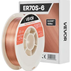 VEVOR Solid MIG Welding Wire, ER70S-6 0.035-inch 10 LBS, Low Spatter Mild Steel Welding Wire with High Deoxidizers for All-Position Gas Shielded Welding