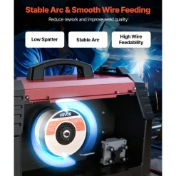VEVOR Solid MIG Welding Wire, ER70S-6 0.035-inch 10 LBS, Low Spatter Mild Steel Welding Wire with High Deoxidizers for All-Position Gas Shielded Welding