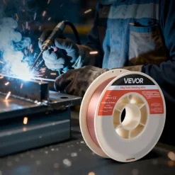 VEVOR Solid MIG Welding Wire, ER70S-6 0.035-inch 10 LBS, Low Spatter Mild Steel Welding Wire with High Deoxidizers for All-Position Gas Shielded Welding