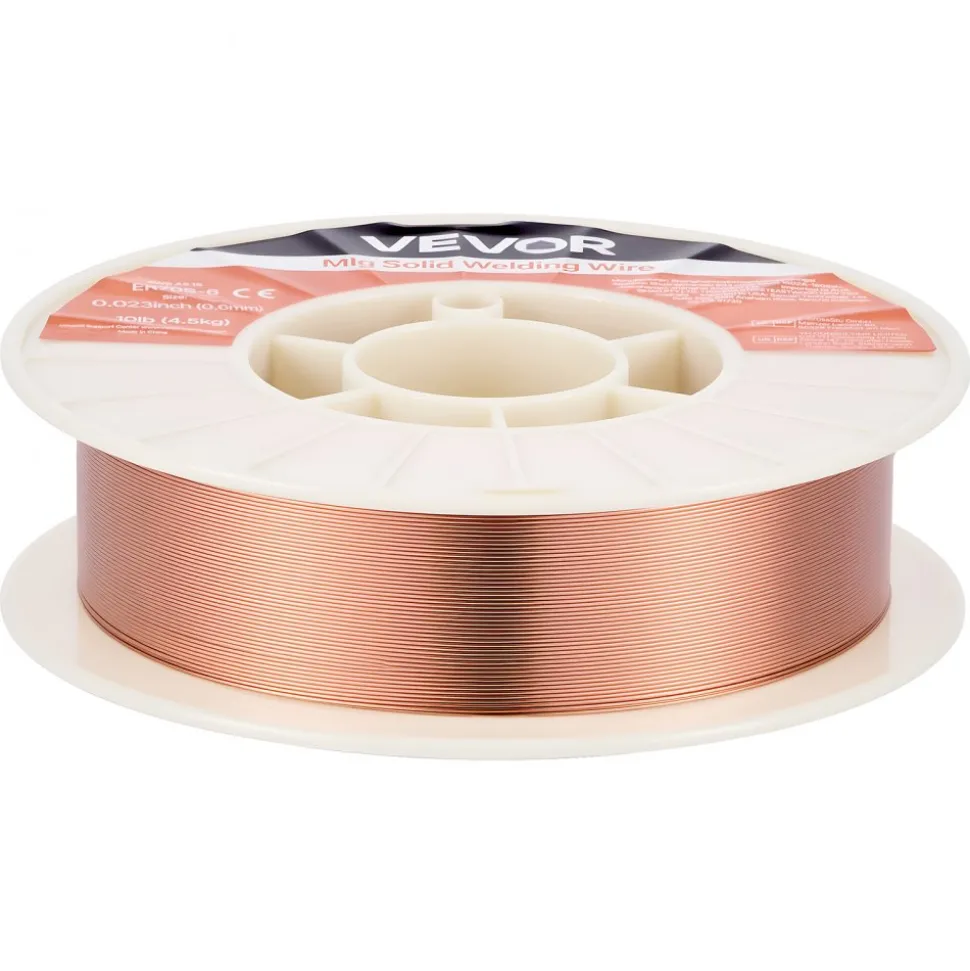 VEVOR Solid MIG Welding Wire, ER70S-6 0.023-inch 10 LBS, Low Spatter Mild Steel Welding Wire with High Deoxidizers for All-Position Gas Shielded Welding