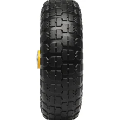 VEVOR Solid PU Run-Flat Tire Wheel, 10", 2-Pack, 400 lbs Dynamic Load, 450 lbs Static Load, Flat Free Tubeless Tires and Wheels for Hand Truck, Utility Cart, Dollies, Garden Trailers, Various Carts