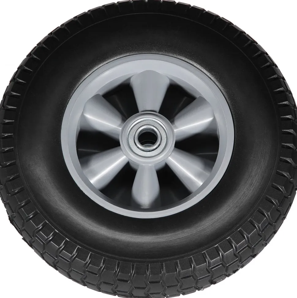 VEVOR Solid PU Run-Flat Tire Wheel, 10", 2-Pack, 180 lbs Dynamic Load, 220 lbs Static Load, Flat Free Tubeless Tires and Wheels for Hand Truck, Utility Cart, Dollies, Garden Trailers, Various Carts
