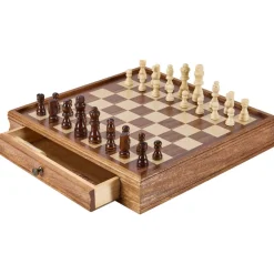 VEVOR Solid Wood Chess Set, 15 inch 2-IN-1 Chess Checkers Game Set, Chess Board Games with Storage Drawer & Weighted Chess Checkers Pieces & 2 Queens, for Adults Kids Tournament Professional Beginner