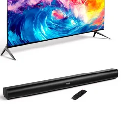 VEVOR Sound Bar for Smart TV, 2.1 Channel, 35-Inch Compact Soundbar TV Speakers with Built-In Subwoofer for Projector, Bluetooth AUX Connection, Easy Setup, 120W Surround Sound System for Home Audio