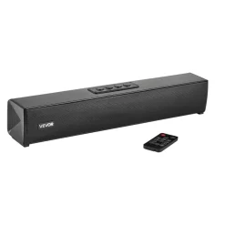 VEVOR Sound Bar for Smart TV, 2.0 Channel, 24-Inch Compact Soundbar TV Speakers for Projector, Bluetooth AUX Connection, Remote Control, Easy Setup, 80W Surround Sound System for PC Home Theater Audio