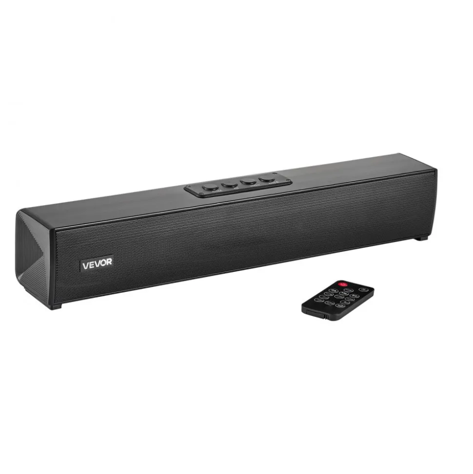 VEVOR Sound Bar for Smart TV, 2.0 Channel, 24-Inch Compact Soundbar TV Speakers for Projector, Bluetooth AUX Connection, Remote Control, Easy Setup, 80W Surround Sound System for PC Home Theater Audio