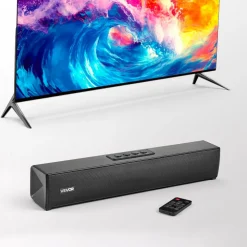 VEVOR Sound Bar for Smart TV, 2.0 Channel, 24-Inch Compact Soundbar TV Speakers for Projector, Bluetooth AUX Connection, Remote Control, Easy Setup, 80W Surround Sound System for PC Home Theater Audio