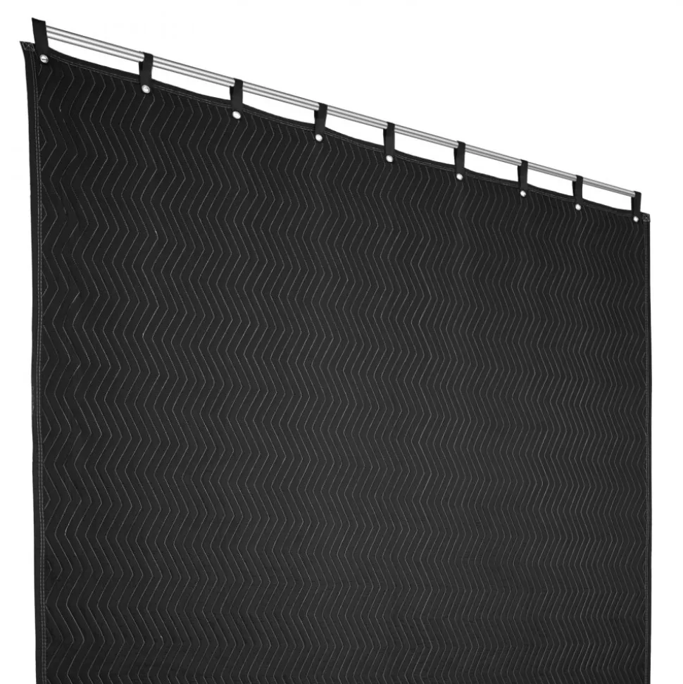 VEVOR Sound Dampening Blanket, 96" x 80", Extra Large Studio Grommeted Soundproof Blanket with Grommets, Light Blocker for Door Acoustic Noise Blocking Blanket Studio Sound Absorption Sheet, Black