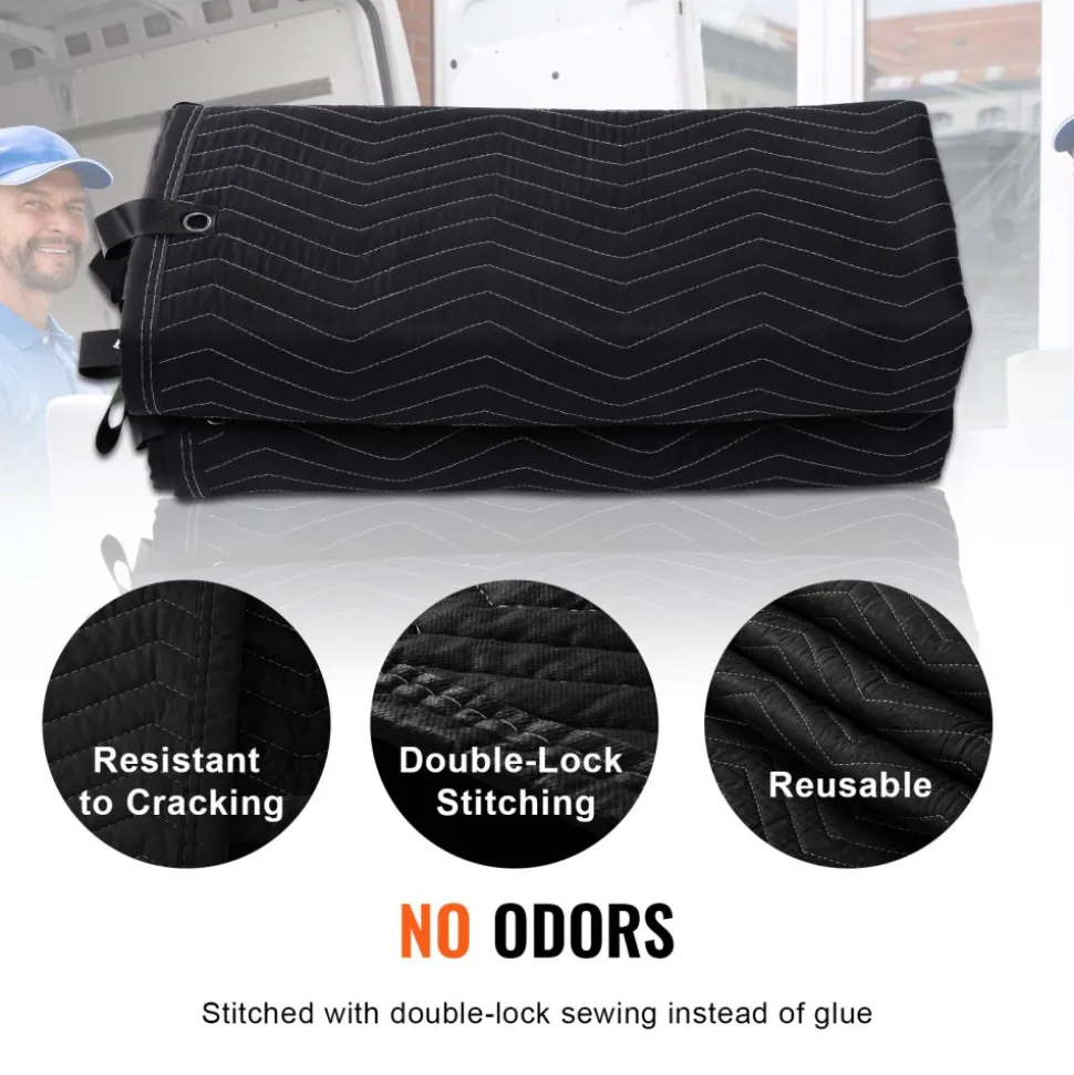 VEVOR Sound Dampening Blanket, 96" x 80", Extra Large Studio Grommeted Soundproof Blanket with Grommets, Light Blocker for Door Acoustic Noise Blocking Blanket Studio Sound Absorption Sheet, Black