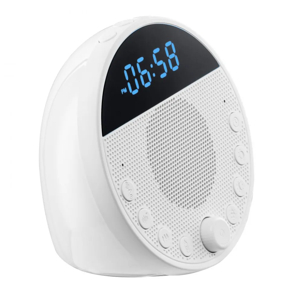 VEVOR Sound Machine, 18 Soothing Sleep Sounds, 7-Color Night Light, 6-in-1 White Noise Sound Machine with Dual Alarms, APP, Auto-Off Timer and Memory Function, for Baby, Adults, Home, Office & Travel