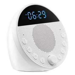 VEVOR Sound Machine, 18 Soothing Sleep Sounds, 7-Color Night Light, 6-in-1 White Noise Sound Machine with Dual Alarms, APP, Auto-Off Timer and Memory Function, for Baby, Adults, Home, Office & Travel