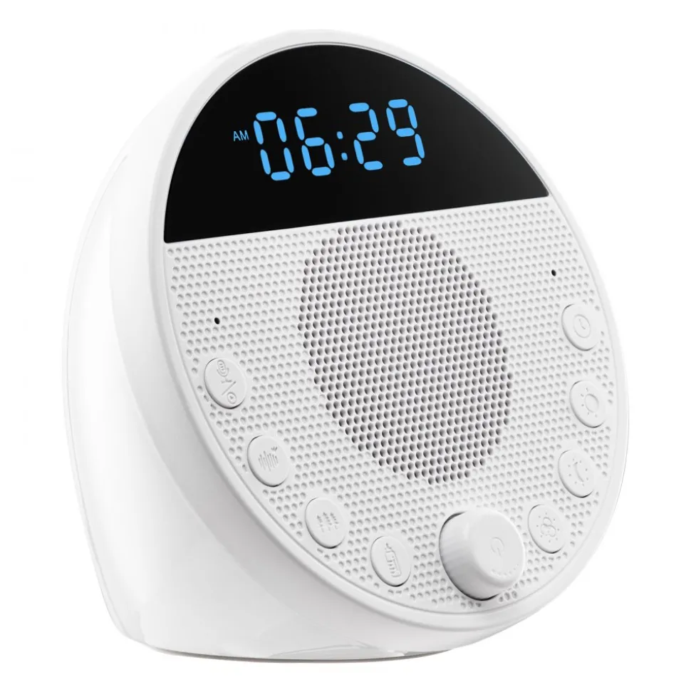 VEVOR Sound Machine, 18 Soothing Sleep Sounds, 7-Color Night Light, 6-in-1 White Noise Sound Machine with Dual Alarms, APP, Auto-Off Timer and Memory Function, for Baby, Adults, Home, Office & Travel
