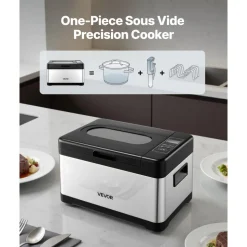 VEVOR Sous Vide Cooker, 800W Sous-Vide Machine, Suveed Cooking Machine with LED Digital Display, Glass Lid, Precise Temperature & Timer Control, for Family & Friends, All-in-One Sous Vide Pot