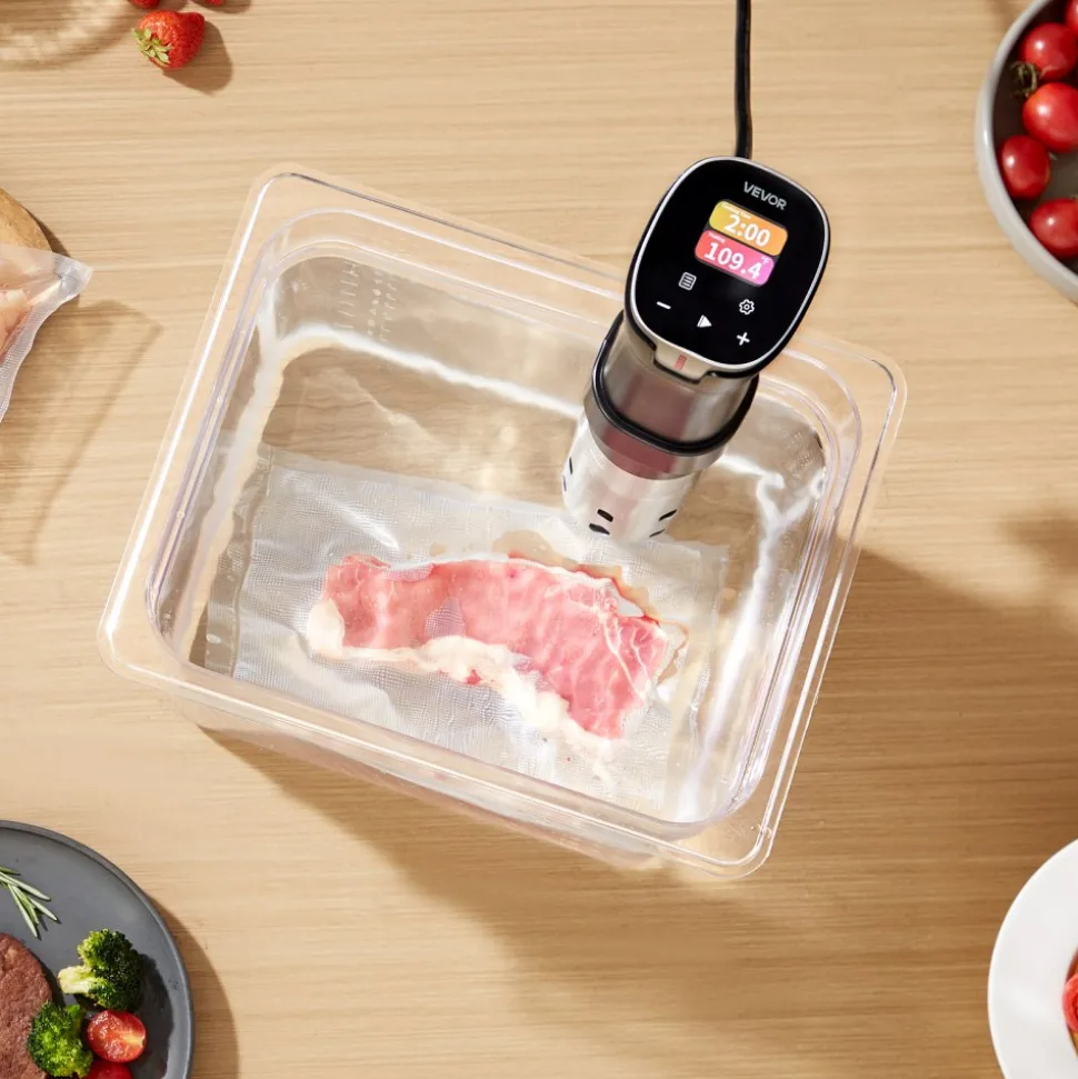 VEVOR Sous Vide Precision Cooker, 1100W Sous-Vide Cooking Machine, WIFI Immersion Circulator with 10 Preset Recipes, LCD Touchscreen, Fast-Heating, Accurate Temperature & Timer, App Control