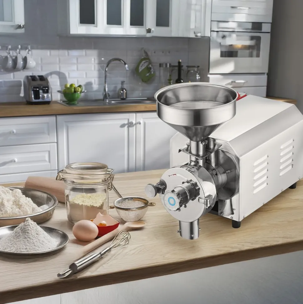 VEVOR Soybean Grinder Commercial Grinding Machine for Spices 3000W Corn Mill Grinder 100 KG/H Stainless Steel Corn Grinder Industrial Flour Milling Machine for Pepper Soybean Peanut Corn Grains